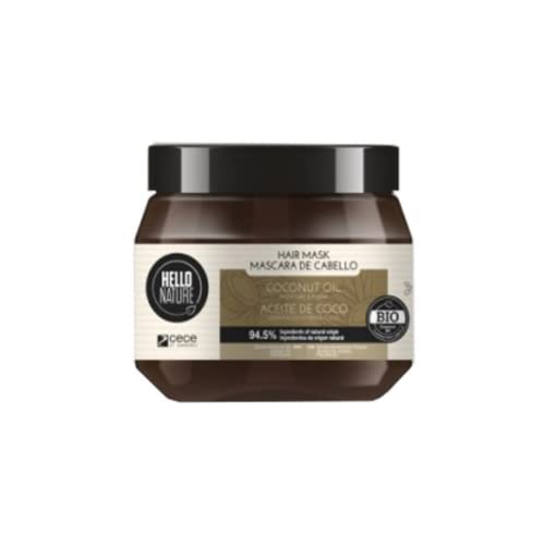 Hello Nature Coconut Mask | Mascarilla de Aceite De Coco 250 ml | Mascarilla Pelo Seco y Dañado | Ideal para Cabello Seco | Humectación y Reparación