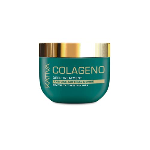 Kativa Colágeno Tratamiento Intensivo Anti-Age Revitalizante 500 ml | Reestructura, Aporta Brillo y Suavidad | Cabello Débiles y Finos| Mascarilla Pelo | Proteínas de Colágeno