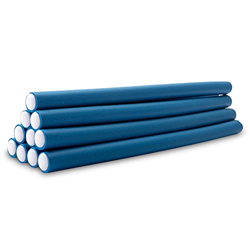 ECENCE Juego de 10 rulos Bigudíes Permanente Rizadores flexibles 14 mm de diámetro x 240 mm de longitud Azul