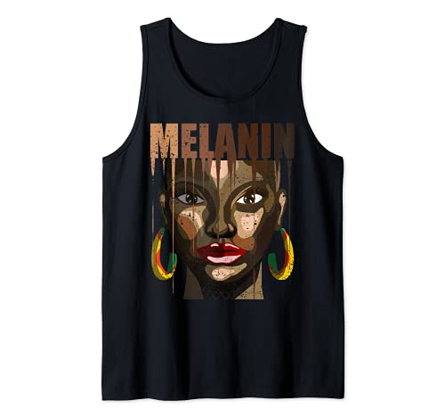 Melanina Mujer Africana Gráfico Junio Historia Negra Camiseta sin Mangas