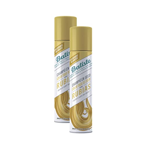 Batiste - Champú en Seco para Rubias - Champú Seco para cabellos claros - Champú sin Sulfatos - Champú Vegano y Ecofriendly - Aroma a bergamota, melocotón blanco y vainilla - Pack 2 x 200ml