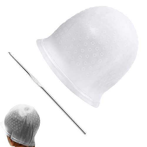 Gorro de Silicona para Hacer Mechas Reutilizable Gorro de Tinte Highlight Gorra de Color de Cabello para Mujeres Niñas Cabello Teñido