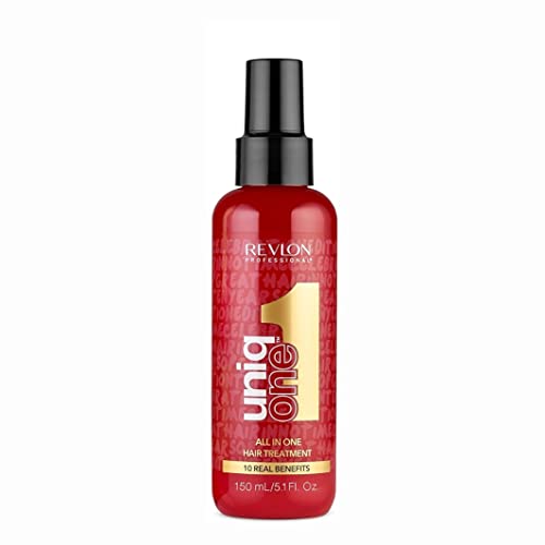 Revlon Professional UniqOne Protector Térmico Cabello, Acondicionador Pelo, Tratamiento Hidratante para el Pelo en Spray sin Aclarado, Fragancia Celebration 150 ml