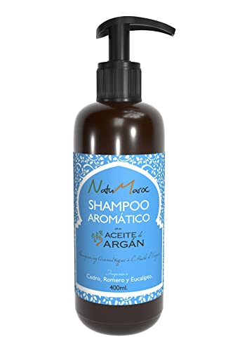 Champú con Aceite de Argán 400ml NatuMaroc - Shampoo SIN Sulfatos, SIN Siliconas, SIN Parabenos, SIN Fosfatos, SIN Colorantes - Hidratación, Suavidad y Brillo - Repara Todo Tipo de Cabellos...