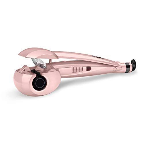 BaByliss 2664PRE Rizador de pelo automático Curl Secret Rose Blush 235 con doble calentador cerámico para hacer ondas y rizos más duraderos, 2 ajustes de 185°C y 205°C, dirección del rizo...