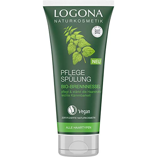 LOGONA Naturkosmetik Acondicionador de cuidado orgánico, acondicionador natural para cada cabello, cuidado intensivo para cabello suave, mejor peinado, vegano y sin silicona, 200 ml