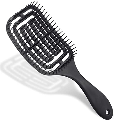 Vinabo Cepillo de Pelo, Cepillo para Desenredar el Cabello - Cepillo para el Cabello Profesional Curvo Ventilado para Cabello Húmedo y seco, Cepillo de Masaje para Mujeres, Hombres y Niños