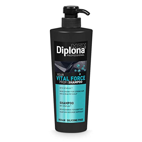 DIPLONA Champú para hombres YOUR VITAL FORCE PROFI fortalece el cabello y cuero cabelludo - champu vegano sin siliconas ni parabenos - cuidado del cabello masculino 600 ml