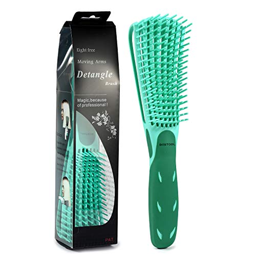 BESTOOL Cepillo para alisar el cabello Cepillos para desenredar el cabello suave y de gran tamaño, de nylon, antiestático, apta para el desenredador natural del cabello (verde)