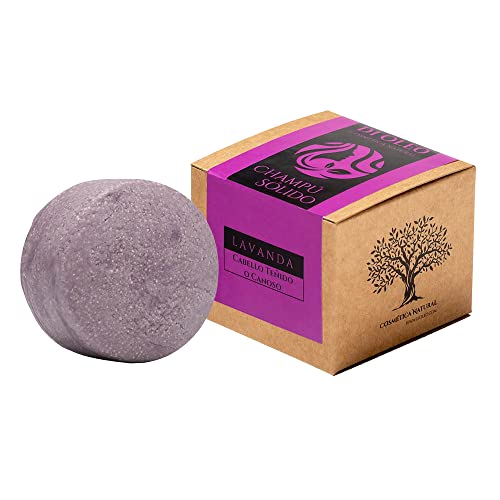 Di Oleo Champú Sólido de Lavanda para Cabello canoso o teñido, Natural y Vegano para el cuidado del pelo, Hombre y Mujer, Fabricado en España, 90 g