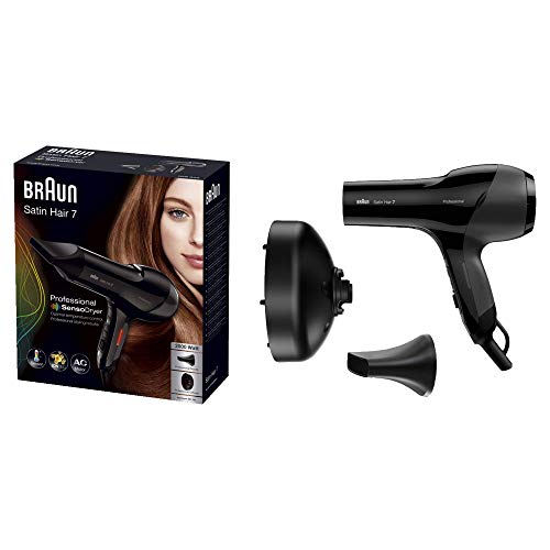 Braun Satin Hair 7 HD785 SensoDryer - Secador de pelo profesional, con sensor de temperatura, motor AC y tecnología iónica, 2000 W, color negro