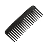 luoshaPUCY Peine Puas Anchas, Peine de Dientes Anchos, Dentado Grueso, Grueso Peine del Pelo Antiestático para Barberos, Peinado para Hombres y Mujeres(Negro)