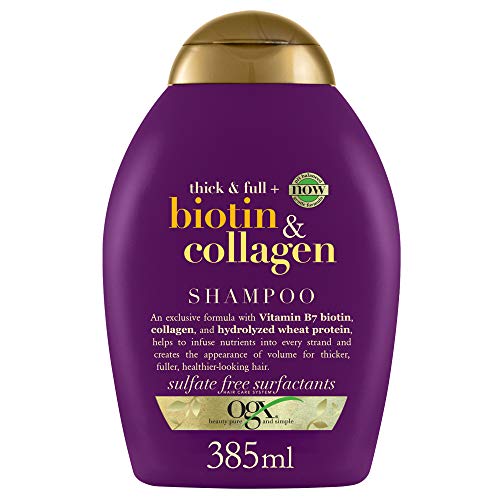 OGX Champú sin Sulfatos ni Parabenos para el Crecimiento del Pelo, Biotina y Colágeno, 385 ml