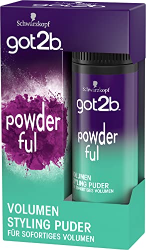 got2b Powder'ful Volumen Styling Polvo (10 g), polvo para el cabello para un impulso instantáneo de volumen en polvo con fórmula revolucionariamente ligera, sujeción 4