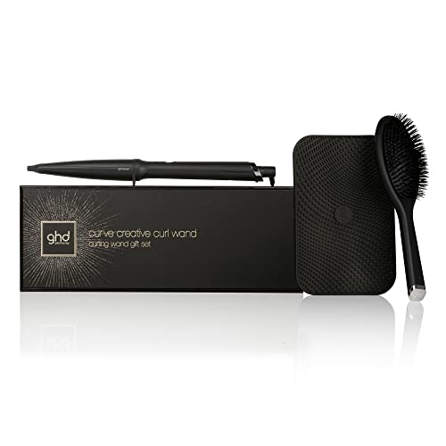 ghd curve creative curl Gift Set - Set de regalo rizador de pelo profesional, cepillo de acabado ghd oval y una alfombrilla resistente al calor, edición 2022, negro