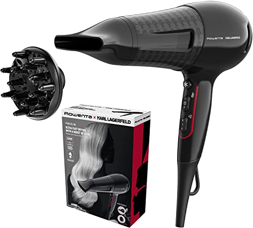 Rowenta Powerline CV591L - Secador de pelo de 2300 W, Tecnología Effiwatts, 6 ajustes de velocidad/temperatura, Thermocontrol, generador iónico, reduce el encrespamiento, cabello suave y brillante