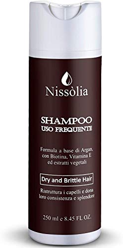 Champú reestructurante para cabello rizado con aceite de argán con biotina, vitamina E y extractos de plantas - 250 ml