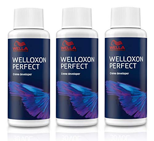 Oxidant Welloxon Perfect - Peróxido de hidrógeno (3 unidades, 9% H2O2, Wella Professionals, 60 ml)