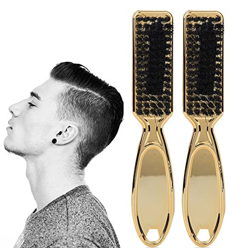 Cepillo de pelo de 2 piezas para barbero, cepillo para peinar el cabello, cepillo de cabeza de aceite retro para limpieza de cabello, herramientas de peluquería profesional para peluquería...